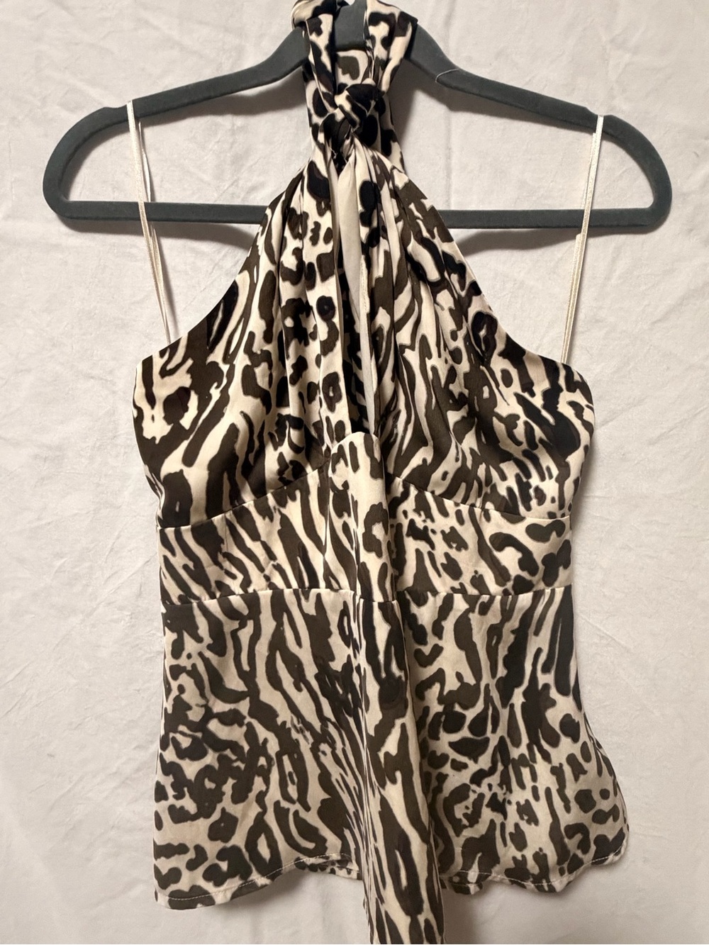 Banana Republic Brown and Cream Animal-Print Halter Camisole - Picture 1 of 6